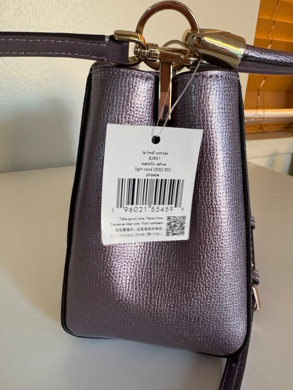 Kate Spade Phoebe Metallic Purple Bag